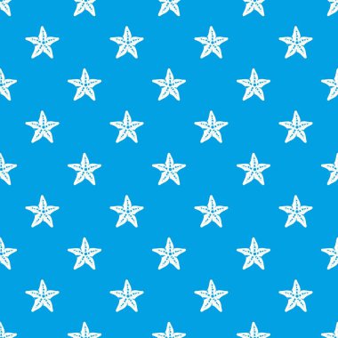 Deniz yıldızı desen kesintisiz mavi