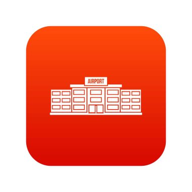 Simge sayısal bina Havaalanı kırmızı