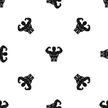 Atletik erkek torso desen sorunsuz siyah