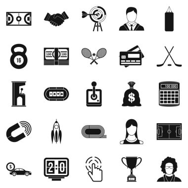 Kukla maç Icons set, basit tarzı