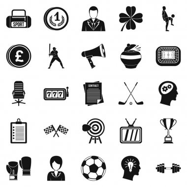 Hayali maç Icons set, basit tarzı