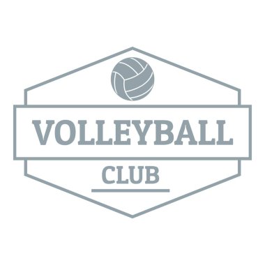 Voleybol logosu, basit gri tarzı