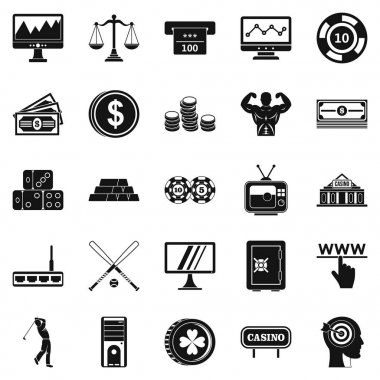 Büyük bahis Icons set, basit tarzı