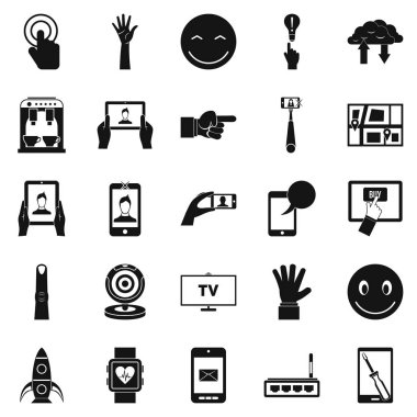 Dokunmatik ekran Icons set, basit tarzı