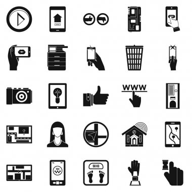 Düz ekran Icons set, basit tarzı