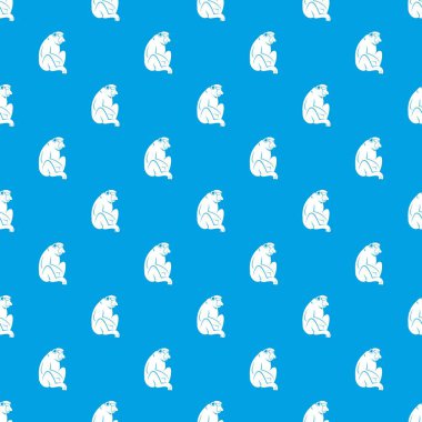 Orangutan desen kesintisiz mavi