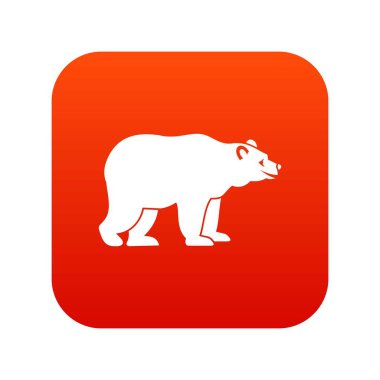 Ayı simgesi dijital kırmızı