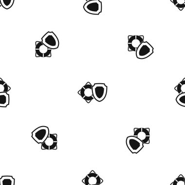 Lifebuoy ve güvenlik kalkan desen sorunsuz siyah