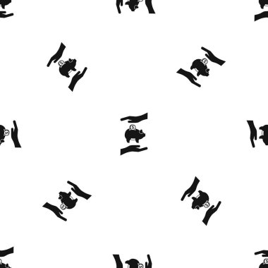 Kumbara ve ellerinizi sorunsuz siyah desen