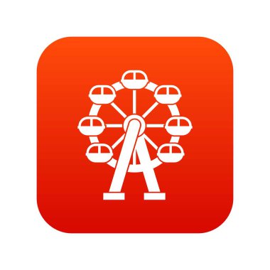 Dönme dolap simgesi dijital kırmızı