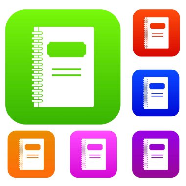 Kapalı spiral defter renk koleksiyonu ayarla