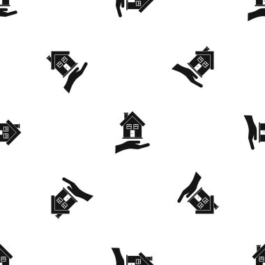 Ev tutan el desen sorunsuz siyah