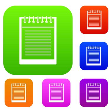 Spiral not defteri renk koleksiyonu ayarla