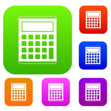 Ofis, okul elektronik hesap makinesi renk koleksiyonu ayarla