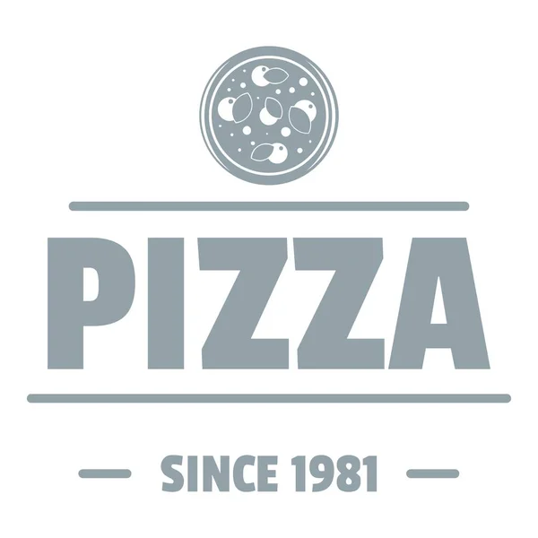 Логотип помидора пиццы, простой серый стиль — стоковый вектор