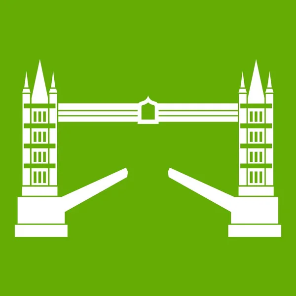 Torre icono de puente verde — Archivo Imágenes Vectoriales