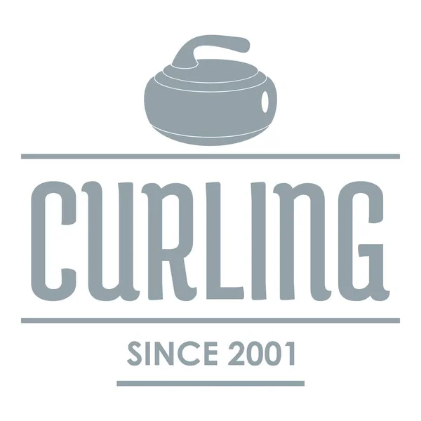 Логотип кёрлинга, простой серый стиль — стоковый вектор