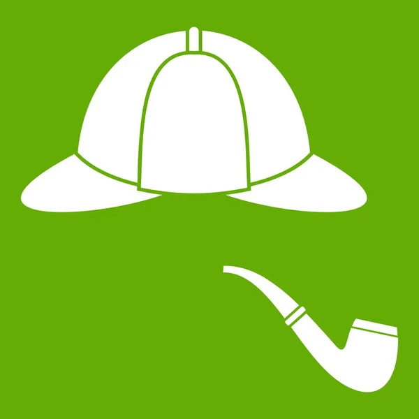 Chapeau et icône de tuyau vert — Image vectorielle