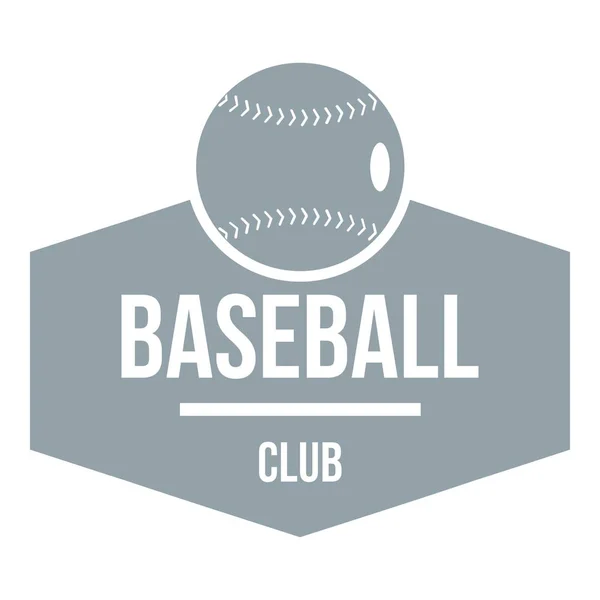 Logotipo de beisebol, estilo cinza simples — Vetor de Stock