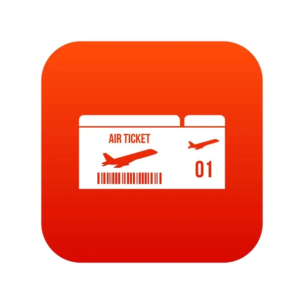 Havayolu boarding pass simgesi dijital kırmızı — Stok Vektör
