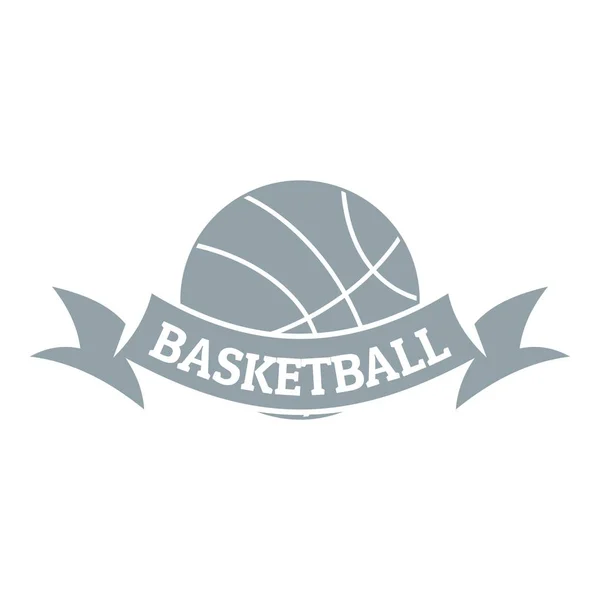 Basket-logotypen, enkel grå stil — Stock vektor