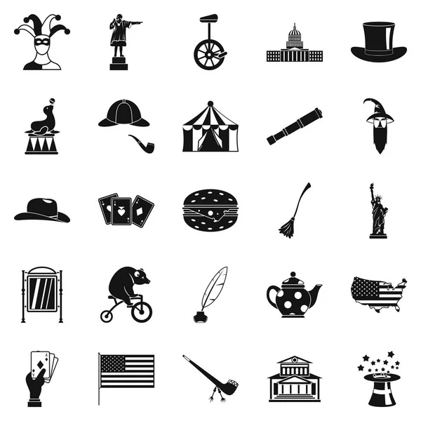 Conjunto de iconos de tocado, estilo simple — Vector de stock