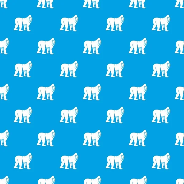 Mandrill motif singe bleu sans couture — Image vectorielle