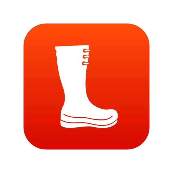 Botas de goma icono digital rojo — Vector de stock