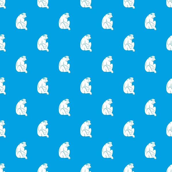 Orang-oetan patroon naadloze blauw — Stockvector