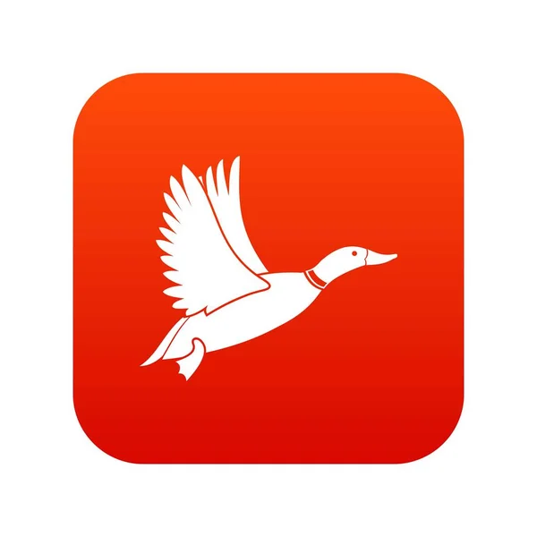 Icono de pato rojo digital — Vector de stock