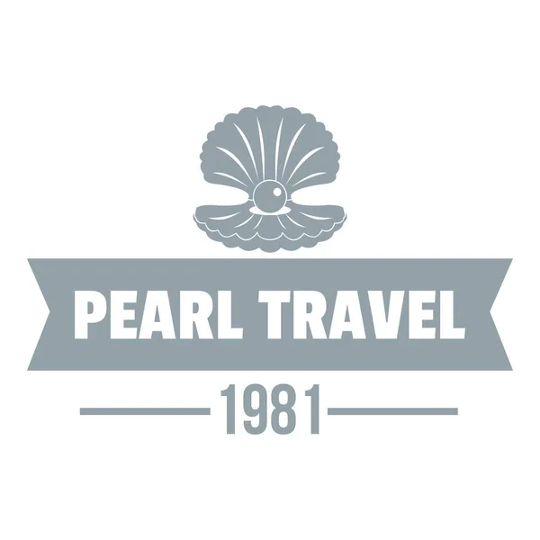 Logo de voyage perle, style gris simple — Image vectorielle
