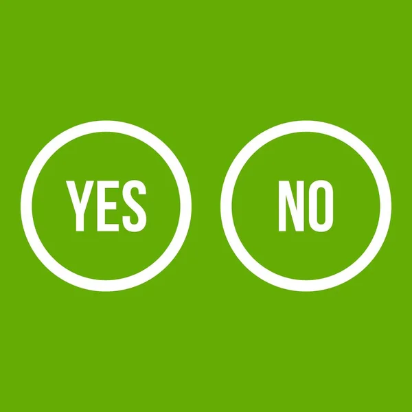 Επιλογή κουμπιά Ναι και κανένα πράσινο εικονίδιο — Διανυσματικό Αρχείο