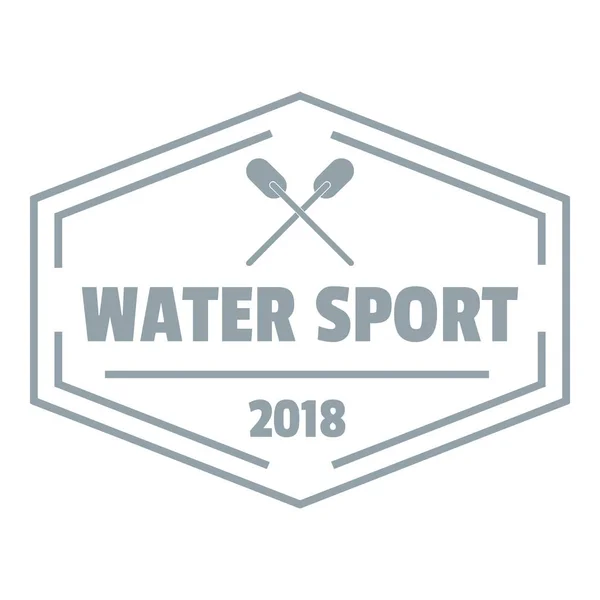 Wassersport-Logo, schlichter grauer Stil — Stockvektor