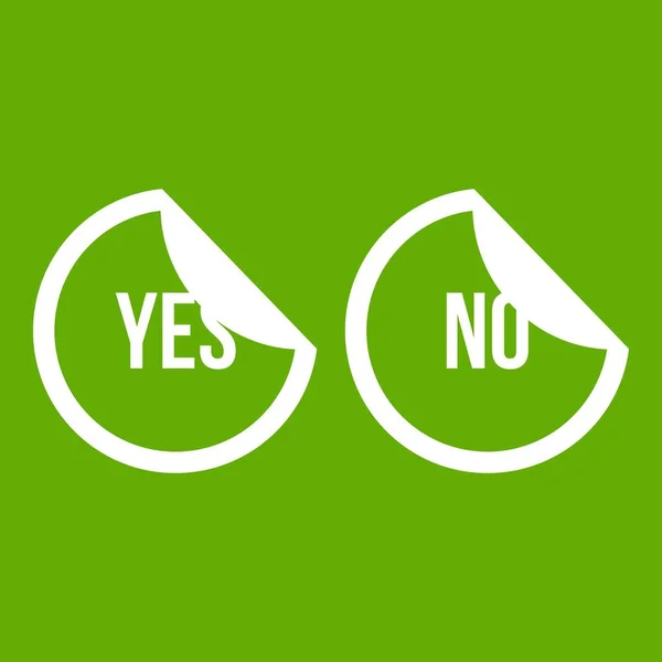 Yes and no buttons icon green — Stock Vector