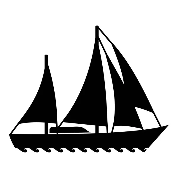 セーリング船アイコン、シンプルなスタイル — ストックベクタ