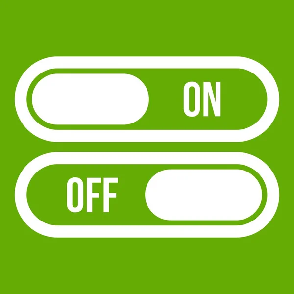 Button on and off icon green — Stock Vector