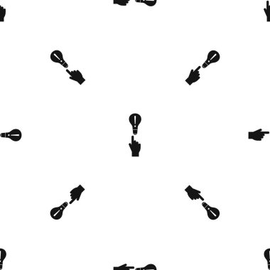 Bir parmak işaretçi ve ampul sorunsuz siyah desen