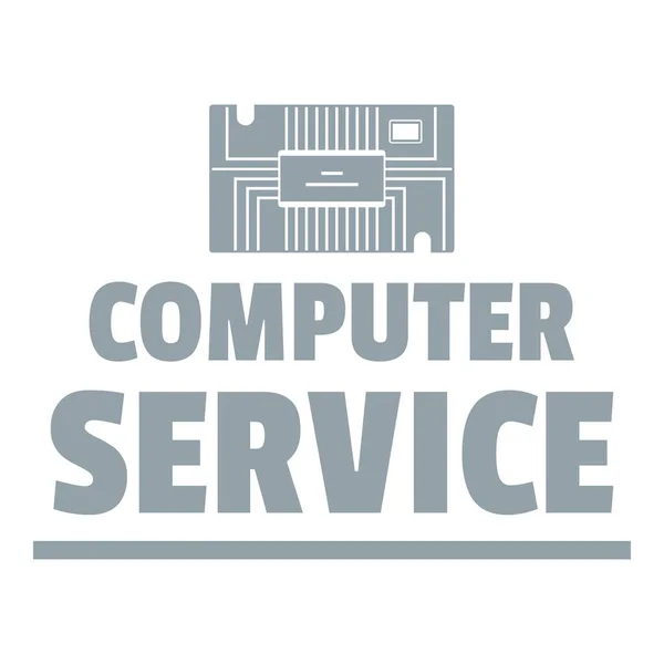 Computer-Service-Logo, einfacher grauer Stil — Stockvektor