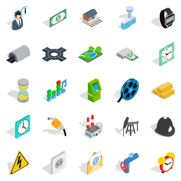 Kentsel iletişim Icons set, izometrik stili