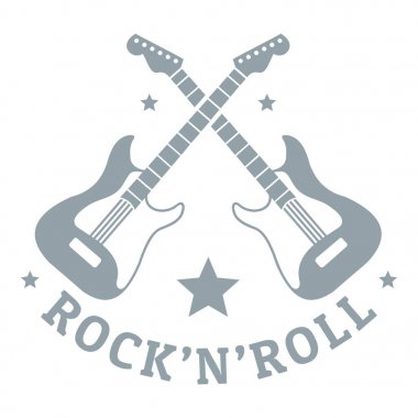 Rock n roll logosu, basit gri tarzı