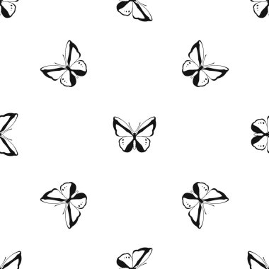 Kelebek deseni sorunsuz siyah