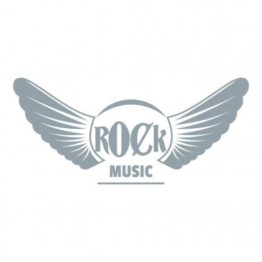 Rock müzik logosu, basit gri tarzı