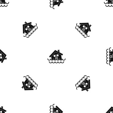 Bir su desen sorunsuz siyahlı batan evi