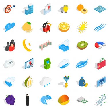 Ekip çalışması Icons set, izometrik stili