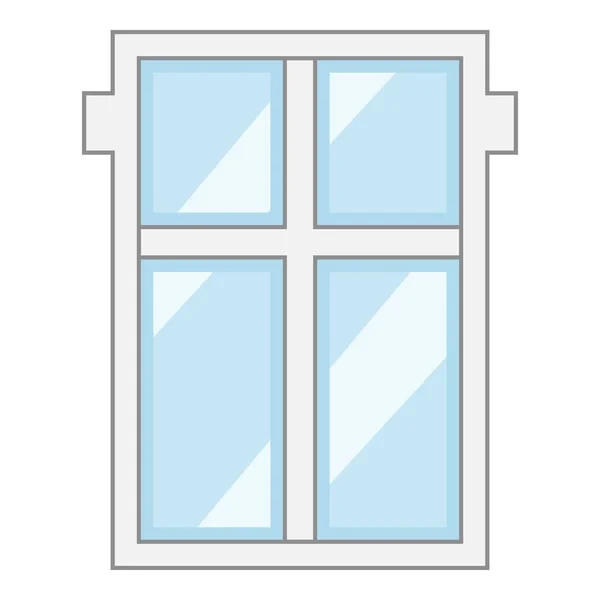 Großes Fensterrahmen-Symbol, Cartoon-Stil — Stockvektor