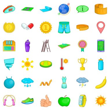 Kupa Icons set, karikatür tarzı