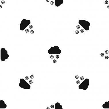 Bulut ve kar taneleri sorunsuz siyah desen