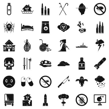 Örümcek Icons set, basit tarzı