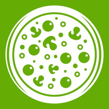 Pizza yeşil zeytin ve mantar simgesi olan