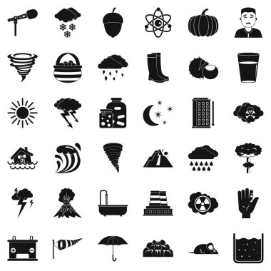 Kasırga Icons set, basit tarzı